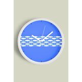 Renkli Balık Modern Tasarım Duvar Saati - 25cm - Önü Camlı Beyaz Kasa - Sessiz Mekanizma, JH0093S25BKP