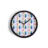 Renkli Balık Modern Tasarım Duvar Saati - 25cm - Önü Camlı Siyah Kasa - Sessiz Mekanizma, JH0238S25SKP
