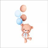 Renkli Balonlu Neşeli Ayıcık Duvar Stickerı