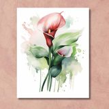 Renkli Baskılı Sayılarla Boyama Hobi Seti 40x50 cm: Calla Lily 5
