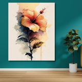 Renkli Baskılı Sayılarla Boyama Hobi Seti 40x50 cm: Hibiscus 3