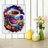 Renkli Baskılı Sayılarla Boyama Hobi Seti 50x65 cm: Kahve Keyfi