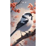 Renkli Baskılı Sayılarla Boyama Hobi Seti 60x75 cm: Daldaki Kuş 2