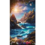 Renkli Baskılı Sayılarla Boyama Hobi Seti 60x75 cm: Kayalıklar