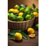 Renkli Baskılı Sayılarla Boyama Hobi Seti 60x75 cm: Limon Sepeti
