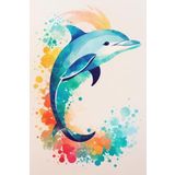 Renkli Baskılı Sayılarla Boyama Hobi Seti 60x75 cm: Yunus 2