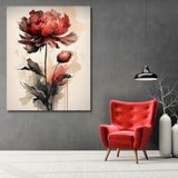 Renkli Baskılı Sayılarla Boyama Hobi Seti 80x100 cm: Hibiscus 2