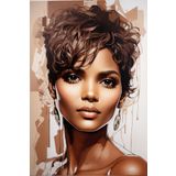 Renkli Baskılı Sayılarla Boyama Hobi Seti (Çerçeveli) 40x50 cm: Afrika Güzeli 6