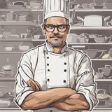 Renkli Baskılı Sayılarla Boyama Hobi Seti (Çerçeveli) 40x50 cm: Aşçı