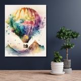 Renkli Baskılı Sayılarla Boyama Hobi Seti (Çerçeveli) 40x50 cm: Renkli Balon
