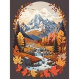 Renkli Baskılı Sayılarla Boyama Hobi Seti (Çerçeveli) 60X75 Cm: Görkemli Dağ