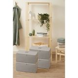 Renkli Bebek Gri Renk 4' Lü Orta Boy Baza Altı Çeyiz Hurç Organizer 52x28x21 cm Polipropilen Kumaş