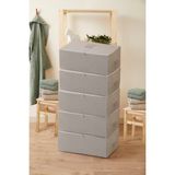 Renkli Bebek Renklibebek 5' Li Büyük Boy Gri Renk Baza Altı Çeyiz Hurç Organizer ~ Ölçü: (62X46X22) - 5 Adet - 5'li