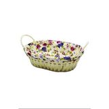 Renkli Bezli Oval Hasır Ekmek Sepeti Royaleks-8821