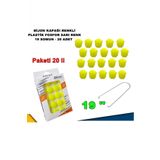 Renkli Bijon Kapagi Plastik Fosfor Sari Renk Altigen 19 Mm Bijon Uyumlu 20 Adet -