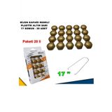 Renkli Bijon Kapagi Plastik Gold Renk Altigen 17 Mm Bijon Uyumlu 20 Adet -