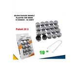 Renkli Bijon Kapagi Plastik Gri Renk Altigen 19 Mm Bijon Uyumlu 20 Adet -