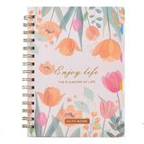 Renkli Çiçek Desenli Bölmeli Spiral Defter