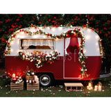 Renkli Çiçeklerle Donatılmış Retro Karavan Arka Plan, 200X150CM, Stüdyo Fonu - -