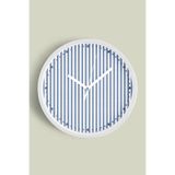 Renkli Çizgili Modern Tasarım Duvar Saati - 25cm - Önü Camlı Beyaz Kasa - Sessiz Mekanizma, JH0440S25BKP