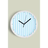 Renkli Çizgili Modern Tasarım Duvar Saati - 35cm - Önü Camlı Beyaz Kasa - Sessiz Mekanizma, JH0422S35BKP