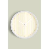 Renkli Çizgili Modern Tasarım Duvar Saati - 35cm - Önü Camlı Beyaz Kasa - Sessiz Mekanizma, JH0471S35BKP