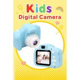 Renkli Çocuk Kamerası | Taşınabilir Mini Dijital Fotoğraf Makinesi | Hediyelik Çocuk Kamerası - Mavi