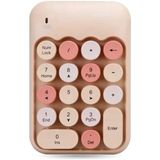 Renkli Daktilo Tarzı Vintage Kablosuz Wıreless Numeric Keypad 18 Tuşlu Sayısal Klavye Numpad kahverengi