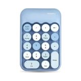 Renkli Daktilo Tarzı Vintage Kablosuz Wıreless Numeric Keypad 18 Tuşlu Sayısal Klavye Numpad mavi