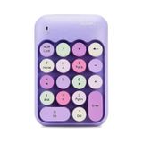 Renkli Daktilo Tarzı Vintage Kablosuz Wıreless Numeric Keypad 18 Tuşlu Sayısal Klavye Numpad mor