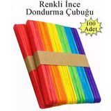 Renkli Dar Dil Cubugu 100 Adet Abeslang En 1Cm ,Boy 11.4 Cm