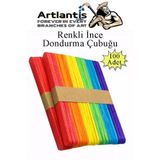 Renkli Dar Dil Cubugu 100 Adet Ahsap Dondurma Cubugu Renkli Maket Hobi Okul Proje Tasarim