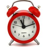 Renkli Dekoratif Alarmlı Mini Analog Saat - Kırmızı