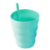Renkli Dekoratif Pipetli Bardaklar 300ml Şık Tombul Temalı Bardak Cute Meyve Suyu Jar Kavanoz Bardağı Plastik Seçmeli Sevimli BPA FREE (Turkuaz)