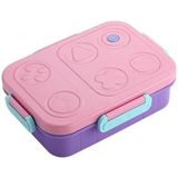 Renkli Desenli Beslenme Kutusu - 830 ml 3 Bölmeli Çocuk Beslenme Kabı Pp (Pembe) - Çok Renkli
