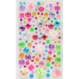 Renkli Desenli Kalpler Yapışkanlı Saç , Yüz Ve Tırnak Taşı Parlak Sticker