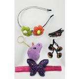 Renkli Desenli Taç Toka Bandana Set