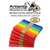 Renkli Dil Cubugu 300 Lu 1 Paket Ahsap Dil Basma Cubugu Abeslang Renkli Doktor Dil Cubugu Buyuk Jumbo