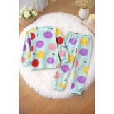 Renkli Diyar Kız Çocuk Pijama Takımı Kışlık - Yeşil - 9 - 10 Yaş