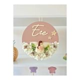 RENKLİ DİZAYN Bebek/çocuk odası kapı süsü,isme özel çiçek detaylı kapı süsü,perili kapı süsü