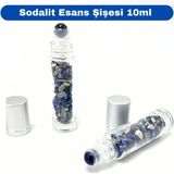 Renkli Doğal Taş Esans Şişesi ve Roller Masaj Aleti 10ML - Ahşap Rengi