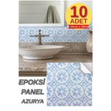 Renkli Duvarlar 10 Adet 30×30cm Azurya Epoksi 3D Yapışkanlı Duvar Kaplama Paneli Kağıdı Mutfak Banyo Salon Ofis