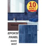 Renkli Duvarlar 10 Adet 30×30cm Saks Mavi Epoksi 3D Yapışkanlı Duvar Kaplama Paneli Kağıdı Mutfak Banyo Salon Ofis