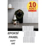 Renkli Duvarlar 10 Adet 30×30cm Soft Gri Epoksi 3D Yapışkanlı Duvar Kaplama Paneli Kağıdı Mutfak Banyo Salon Ofis