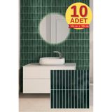 Renkli Duvarlar 10 Adet 30×30cm Zümrüt Epoksi 3D Yapışkanlı Duvar Kaplama Paneli Kağıdı Mutfak Banyo Salon Ofis