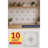 Renkli Duvarlar 10 Adet 30x30cm Bordo Motifli Desen Köpük Yapışkanlı Mutfak Banyo Duvar Paneli Kağıdı CYCZT00211