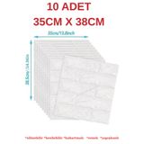 Renkli Duvarlar 10 adet 35x38cm Kırık Beyaz Kendinden Yapışkanlı Duvar Kağıdı Esnek Köpük Panel 3d Tuğla Desen