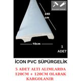 Renkli Duvarlar 10cmx240cm Beyaz Elit PVC Çıta Parke Süpürgelik Kenar Çıtalama Dekoratif Ev Süpürgelik 1 Boy 240cm