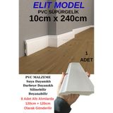 Renkli Duvarlar 10cmx240cm Beyaz Elit PVC Suya Neme Dayanıklı Parke Süpürgelik Kenar Çıtalama Dekoratif Süpürgelik
