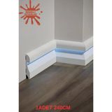 Renkli Duvarlar 11.5cm x 120cm Polimer Lake Beyaz Ledli Süpürgelik Salon Ev Ofis Koridor Çıta Parke Süpürgelik